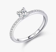 Anel Solitário Moissanite Flor de Brilho
