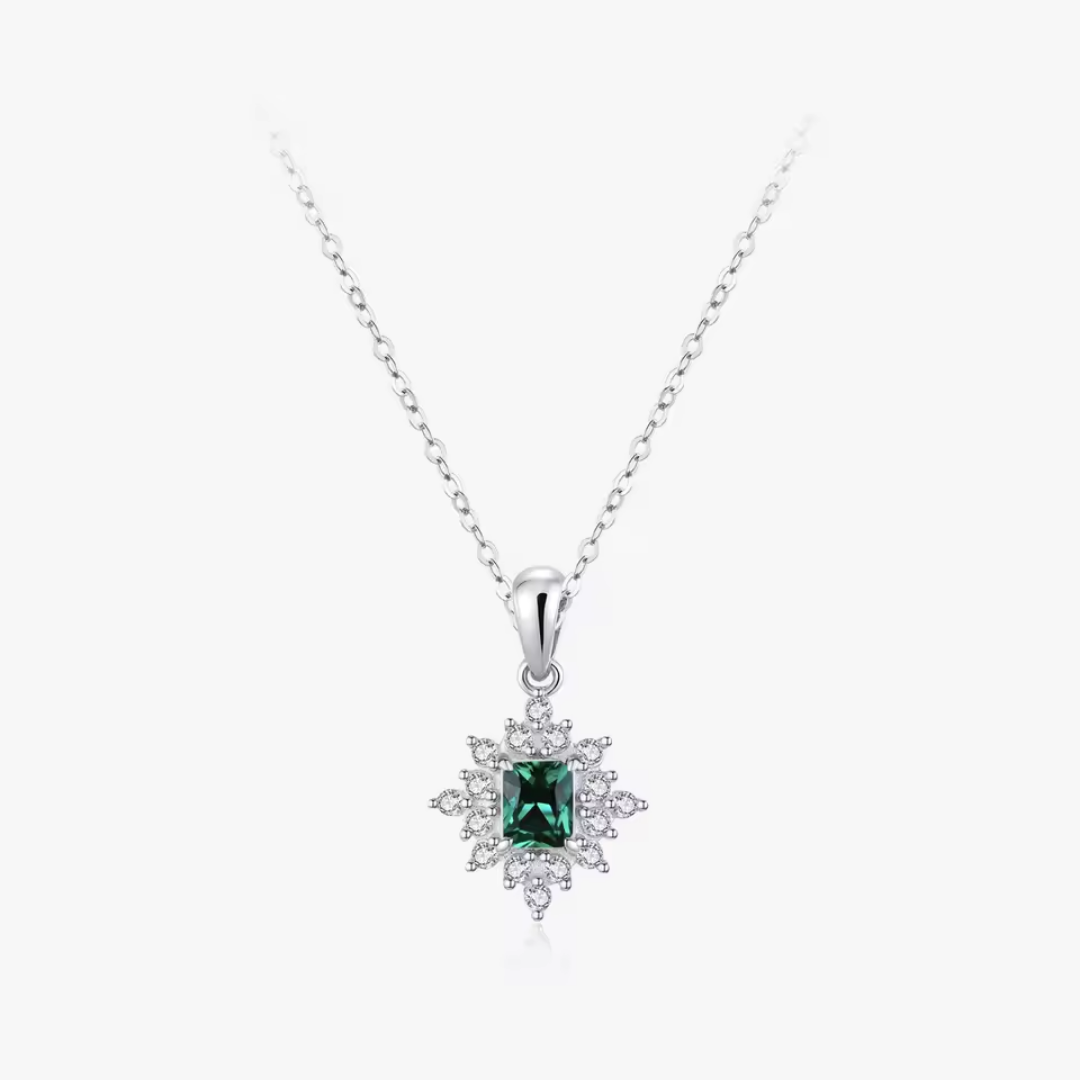 Colar prata 925 Íris Esmeralda