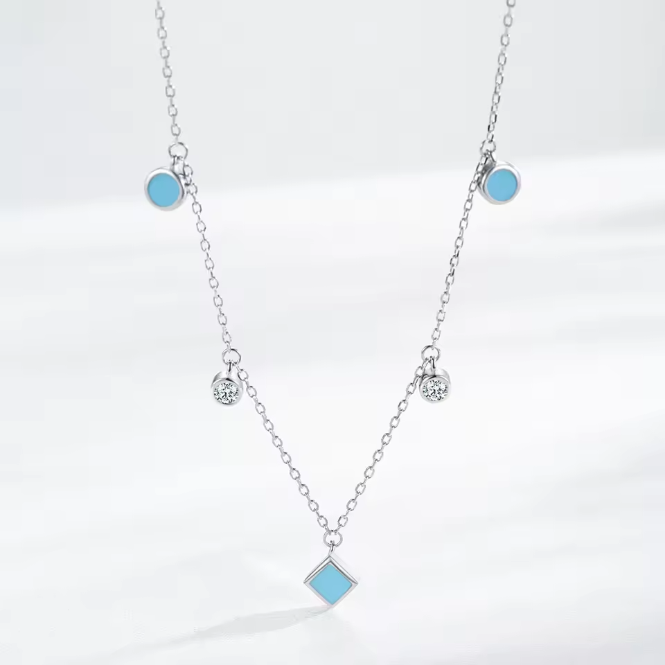 Colar prata 925 Íris Azul