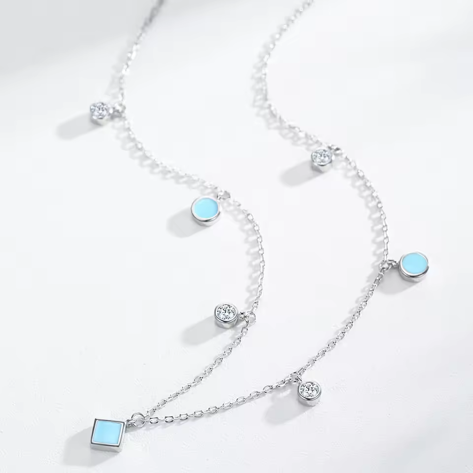 Colar prata 925 Íris Azul