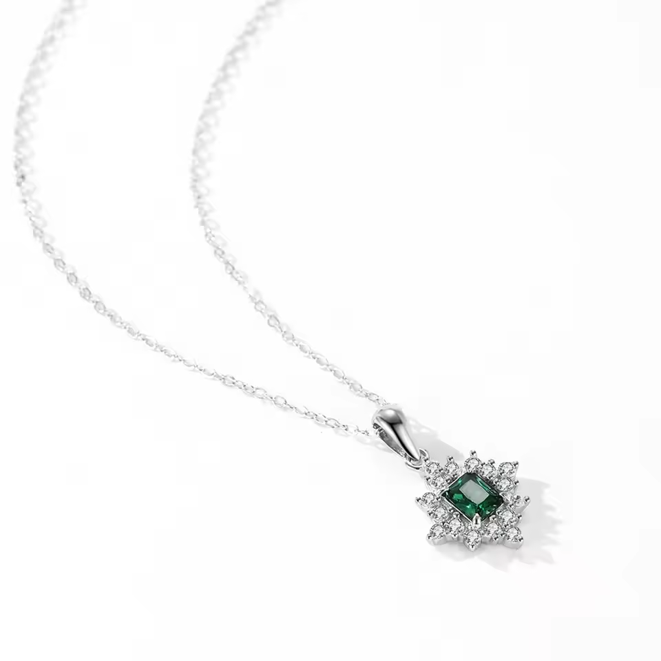 Colar prata 925 Íris Esmeralda