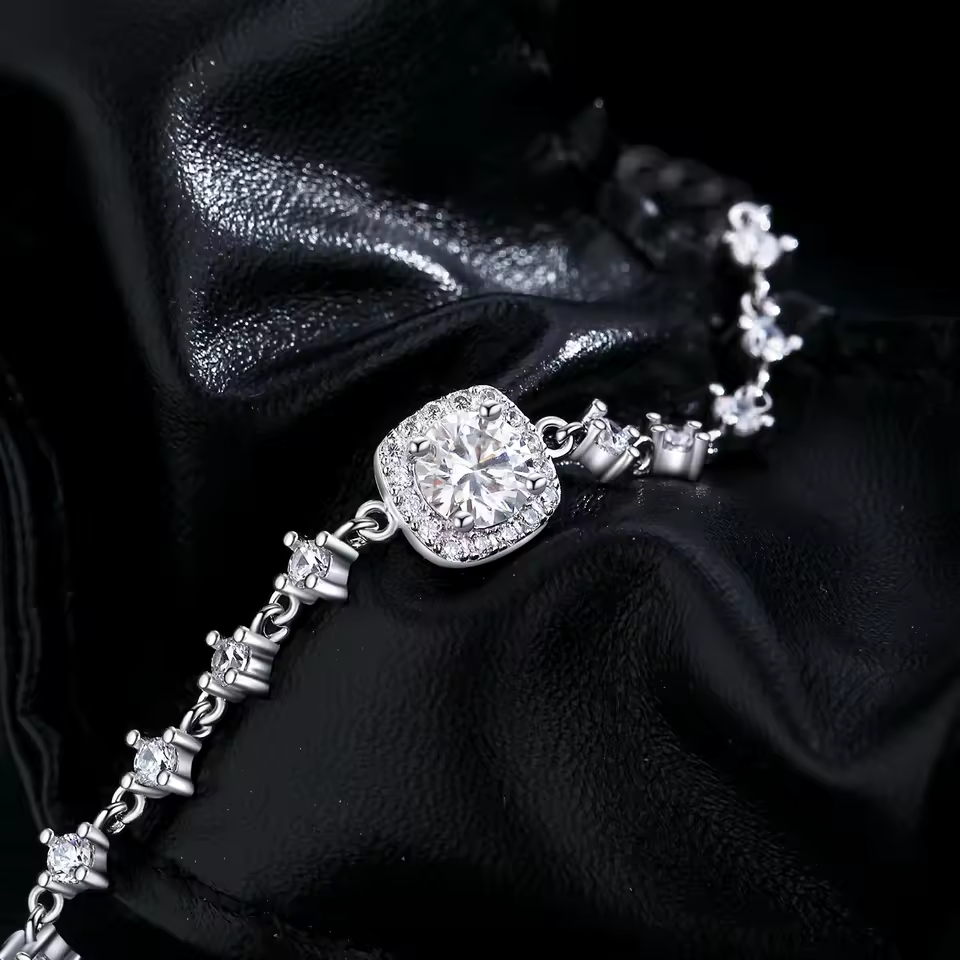 Bracelete Moissanite Noir
